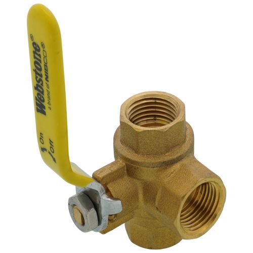 Main product image of 1/2" Threaded 3-Way Full Port Brass Ball Valve w/ L-Port