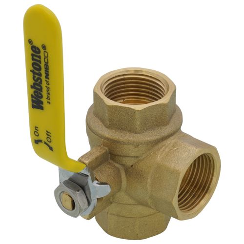 Main product image of 3/4" Threaded 3-Way Full Port Brass Ball Valve w/ L-Port