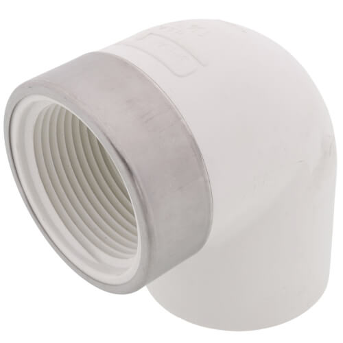 Main product image of 1-1/4" PVC Sch. 40 Spec. Reinforced 90° Elbow (Socket x FIPT)