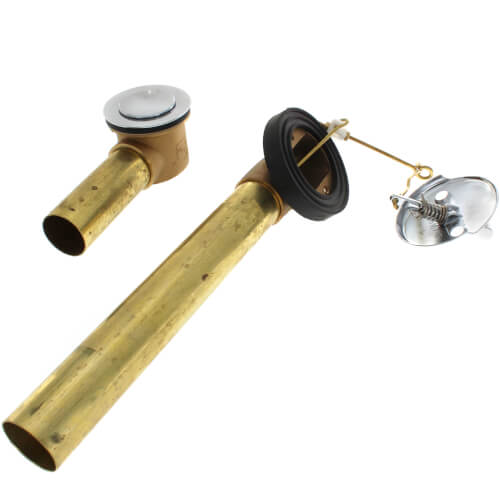 Main product image of Chrome Pop-up Fit-all Drain for Standard Tub w/ 1-1/2" Brass Tubing & Plated Zinc Nuts (20 Gauge)