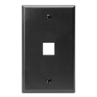 Main product image of Single-Gang QuickPort Wallplate, 1-Port (Black)