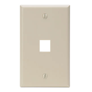 Main product image of Single-Gang QuickPort Wallplate, 1-Port (Ivory)
