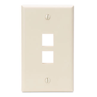 Main product image of Single-Gang QuickPort Wallplate, 2-Port (Light Almond)