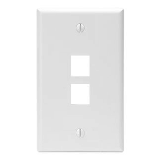 Main product image of Single-Gang QuickPort Wallplate, 2-Port (White)