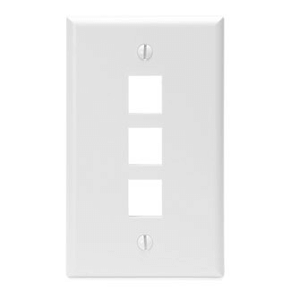 Main product image of Single-Gang QuickPort Wallplate, 3-Port (White)