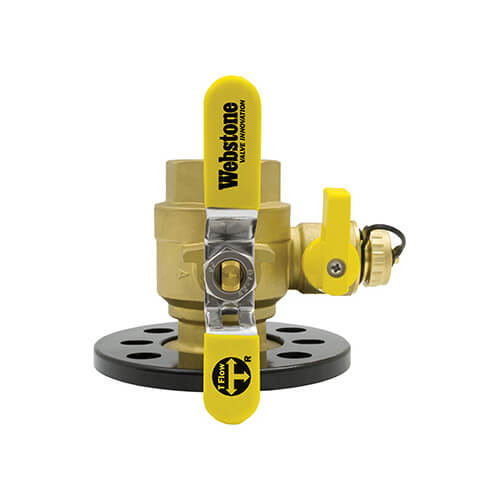 Main product image of 1-1/2" FIP Full Port Brass Uni-Flange Isolator Ball Valve w/ Detachable Rotating Flange and Drain