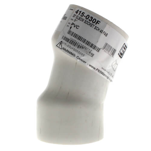 3" PVC Sch. 40 30° Elbow