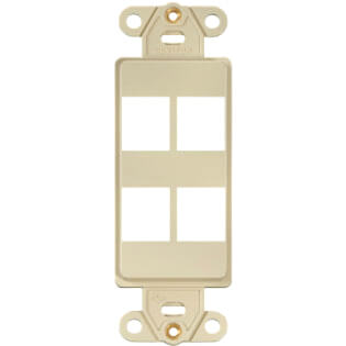 Main product image of 4-Port Electrical QuickPort Decora Wall Insert for Wall Plate (Ivory)