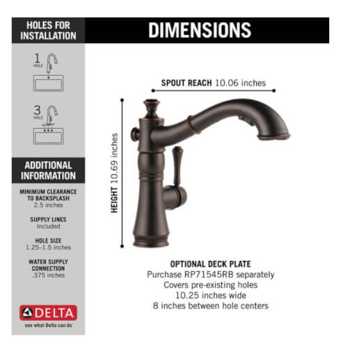 Main product image of Cassidy Single Handle Pull-Out Kitchen Faucet (Venetian Bronze), 4197-RB-DST