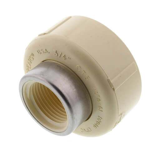 Main product image of 1/2" CTS CPVC Union w/ Stainless Steel Collar (Socket x SR FIPT)