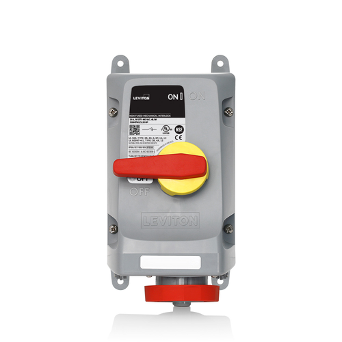 Main product image of 20A 277/480V 3PH, 4P, 5W, IEC 60309-1 & 60309-2 Pin & Sleeve Interlock, Non-Fused (Red)