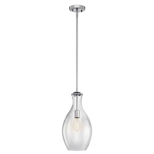 Main product image of Everly 17.75" 1 Light Hour Glass Pendant Clear Glass (Chrome)