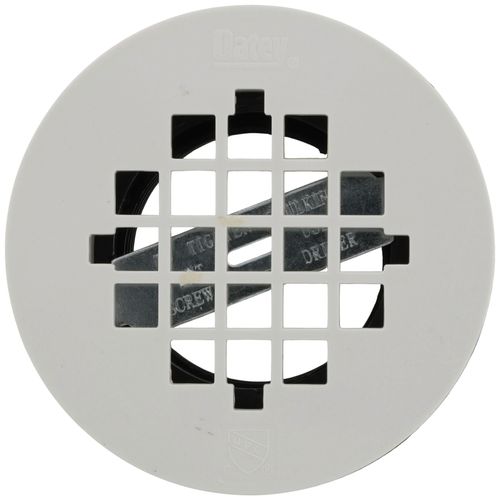 Main product image of 2" ABS No-Calk Shower Drain with a White Plastic Strainer