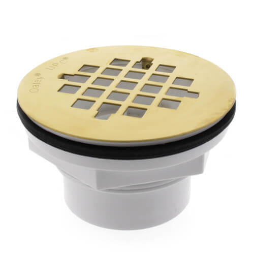 Main product image of 2" PVC Solvent Weld Shower Drain with UltraShine PVD Brass Strainer