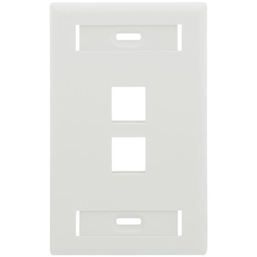 Main product image of Single-Gang QuickPort Wallplate w/ ID Windows, 2-Port (White)