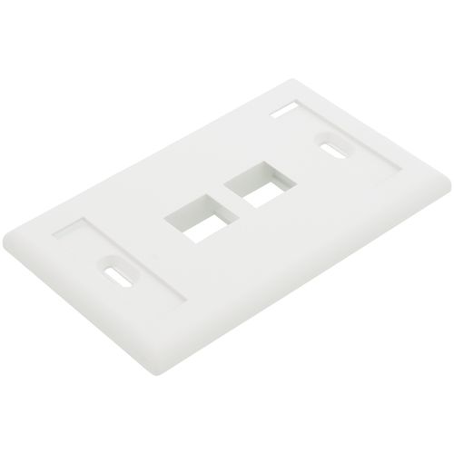 Main product image of Single-Gang QuickPort Wallplate w/ ID Windows, 2-Port (White)