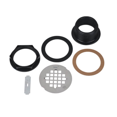 Main product image of 2" ABS No-Calk Shower Drain with Stainless Steel Strainer