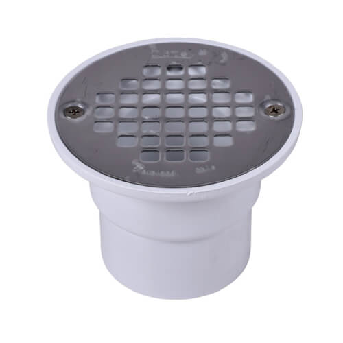 Main product image of 2" or 3" PVC Drain with Round Stainless Steel Screw-Tite Strainer