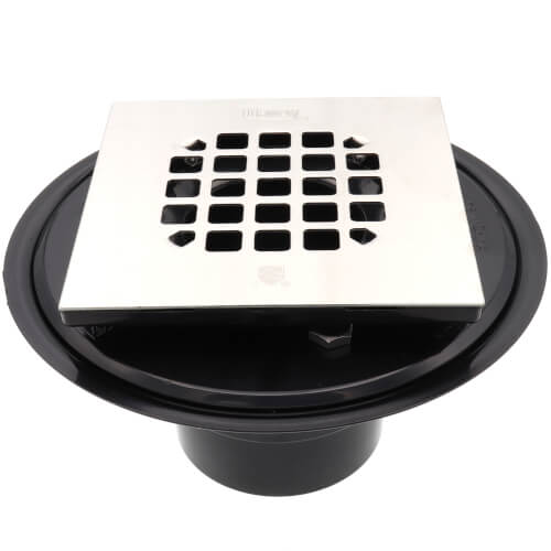 Main product image of 2" or 3" ABS Drain with Square Brushed Nickel Snap-Tite Strainer