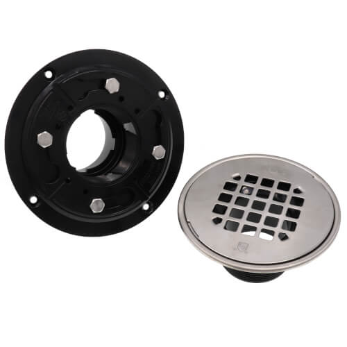 Main product image of 2" or 3" ABS Shower Drain with Round Snap-In Stainless Steel Strainer & Tile Ring