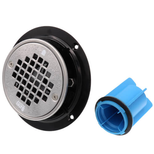 Main product image of 2" or 3" ABS Round Low Profile Drain Stainless Steel Screw-In Strainer with Ring and Plug