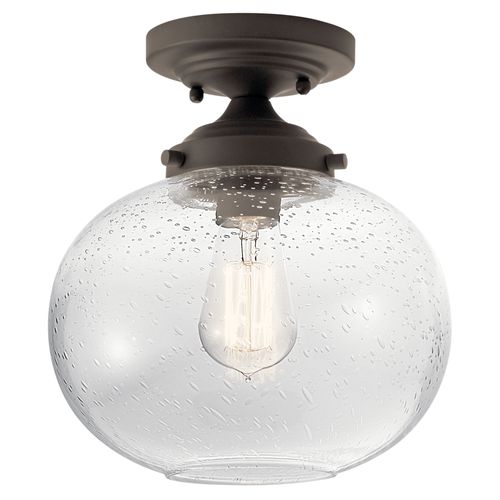 Main product image of Avery 9.75" 1 Light Semi Flush w/ Clear Seeded Glass (Olde Bronze)