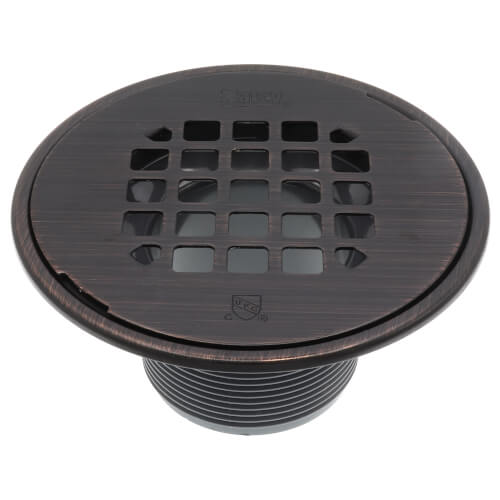 130 Series PVC Round Shower Pan Drain Snap-In Barrel (Oil-Rubbed Bronze)