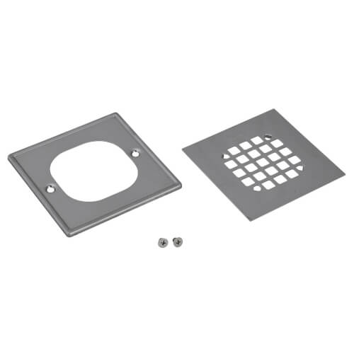 Main product image of 4.54" Square Snap-In Stainless Steel Strainer w/ Tile Ring