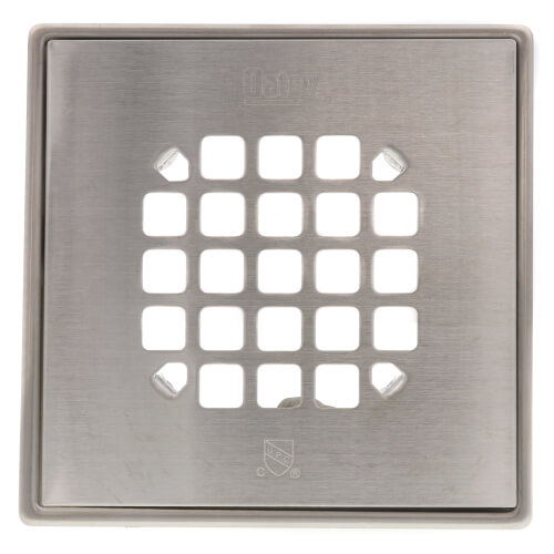 Main product image of 4.54" Square Snap-In Brushed Nickel Strainer w/ Tile Ring