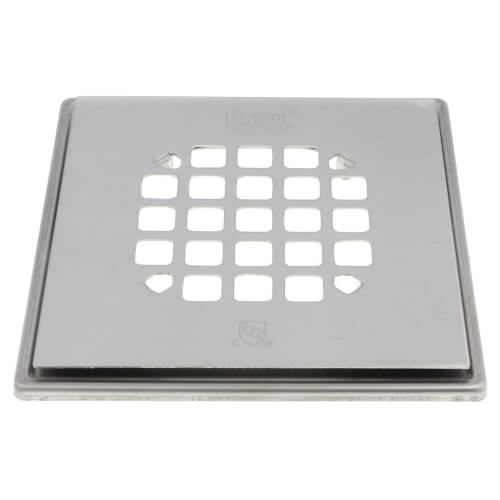 Main product image of 4.54" Square Snap-In Brushed Nickel Strainer w/ Tile Ring