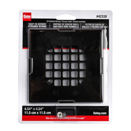 Main product image of Square Oil Rubbed Bronze Snap Strainer with Ring