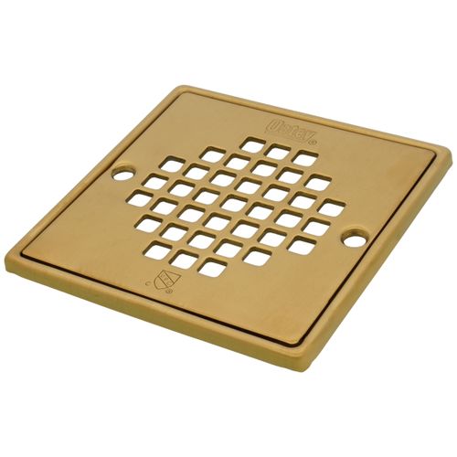 Main product image of 1130 Series Square Shower Drain with Stainless Steel Strainer w/ Ring (Brushed Gold)