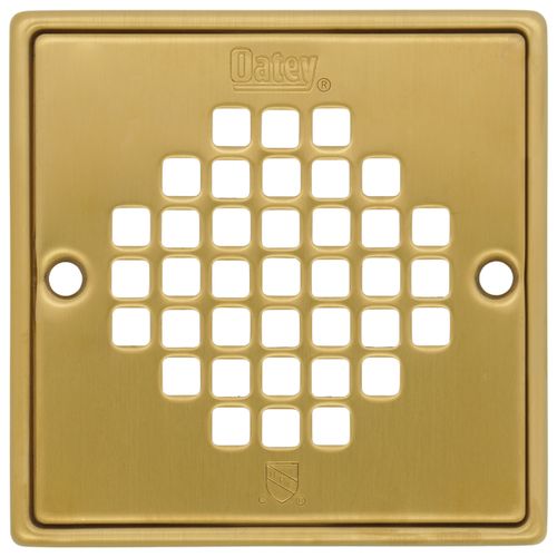 Main product image of 1130 Series Square Shower Drain with Stainless Steel Strainer w/ Ring (Brushed Gold)