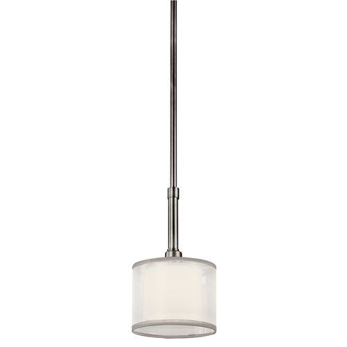 Main product image of Lacey 10.25" 1 Light Mini Pendant w/ Satin Etched Cased Opal Inner Diffusers and White Translucent Organza Outer Shade (Antique Pewter)