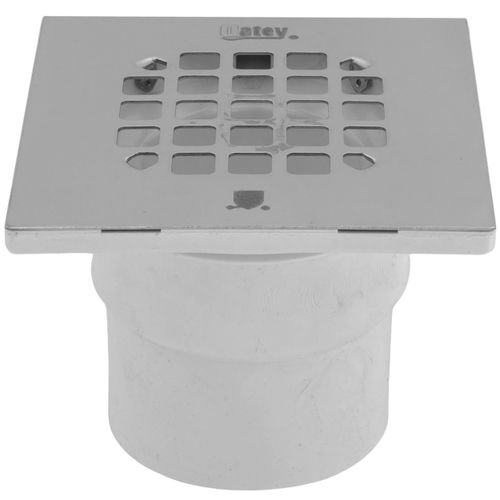 Main product image of 2" or 3" PVC Drain with Square Snap-Tite Stainless Steel Strainer