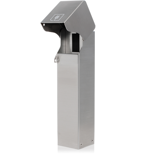 Main product image of 1-Gang 18" Stainless Steel Power Pedestal, Surface Mount, NEMA 3R, Lockable Flush Hinge Top, Brushed, Stainless Steel