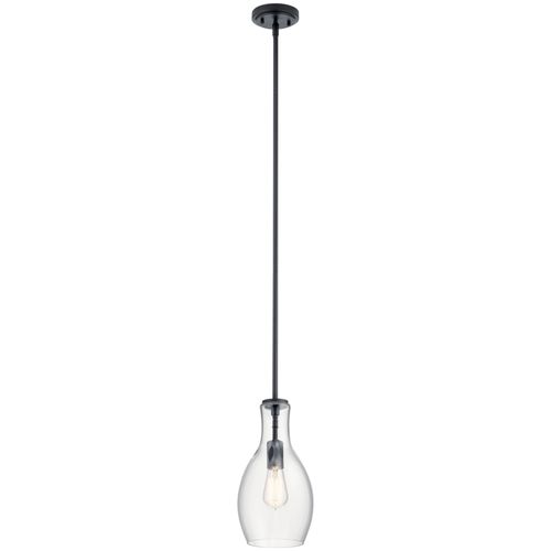 Main product image of Everly 13.75" 1 Light Hour Glass Pendant Clear (Black)