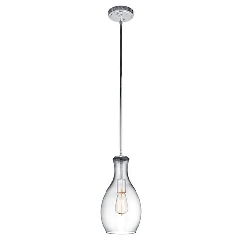 Main product image of Everly 13.75" 1 Light Hour Glass Pendant Clear Glass (Chrome)