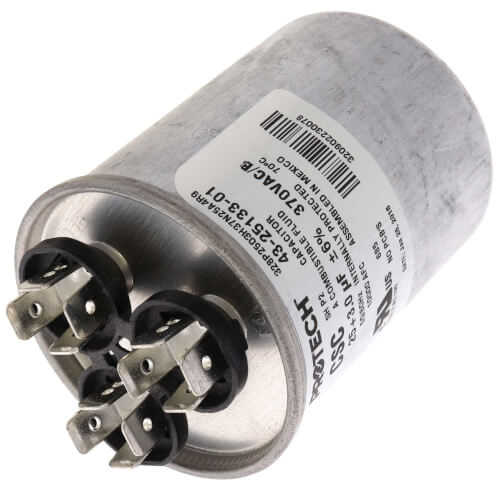 Main product image of 25/3 MFD Dual Round Capacitor (370V), 43-25133-01