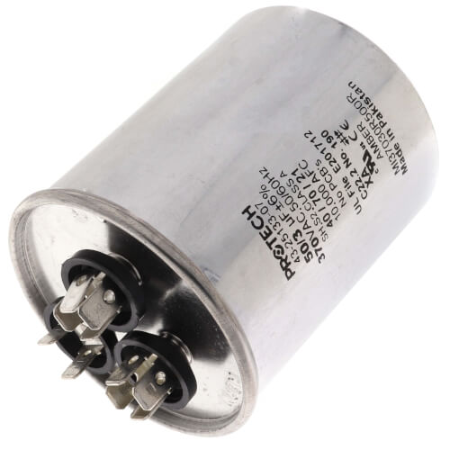 Main product image of 50/3 MFD Round Style Dual Capacitor (370V), 43-25133-07