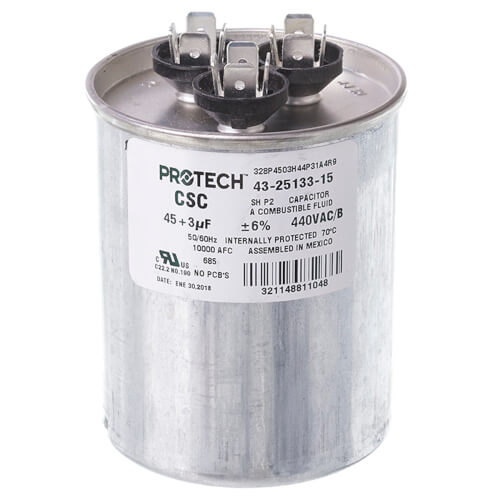 Main product image of Capacitor - 45/3/440 Dual Round, 43-25133-15