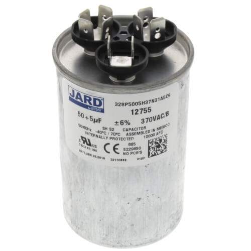 Main product image of 50/5 MFD Dual Round Capacitor (370V), 43-25133-25