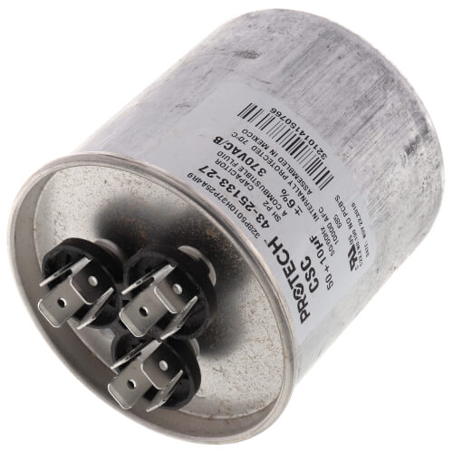 Main product image of 50/10 MFD Round Style Dual Capacitor (370V), 43-25133-27