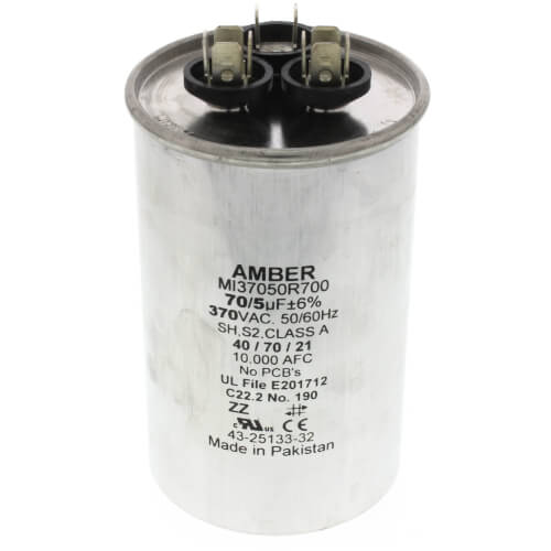 Main product image of 70/5 MFD Round Run Capacitor (370V), 43-25133-32