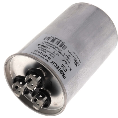 Main product image of 60/10 MFD Round Dual Run Capacitor (440V), 43-25133-37