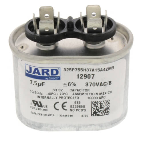 Main product image of 7.5 MFD Oval Run Capacitor (370V), 43-25134-03