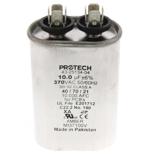 10 MFD Oval Run Capacitor (370V)