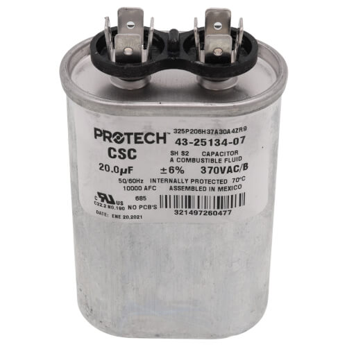 Main product image of 20 MFD Oval Run Capacitor (370V), 43-25134-07