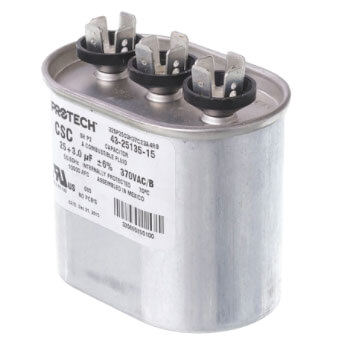 Main product image of 25/3 MFD Dual Oval Capacitor (370V), 43-25135-15