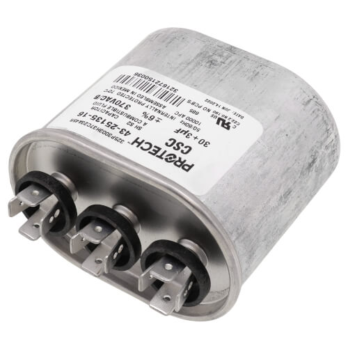 Main product image of 30/3 MFD Dual Oval Run Capacitor (370V), 43-25135-16